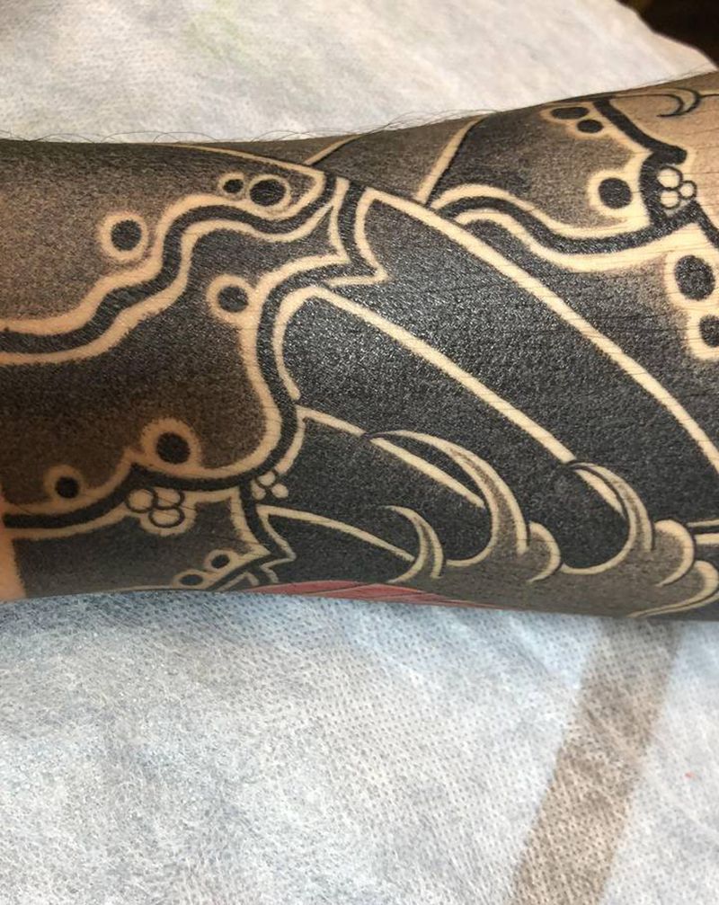 包小腿纹身图片_脚部腿部老传统纹身图案