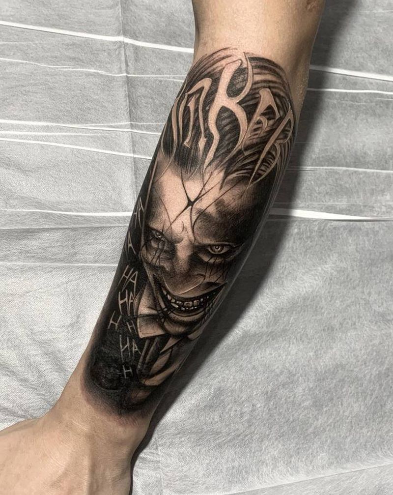 小丑纹身图片_欧美写实纹身图案