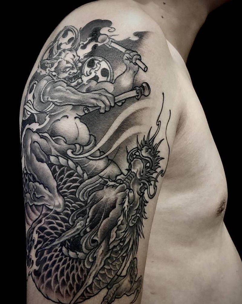 雷神纹身图片_手臂纹身图案