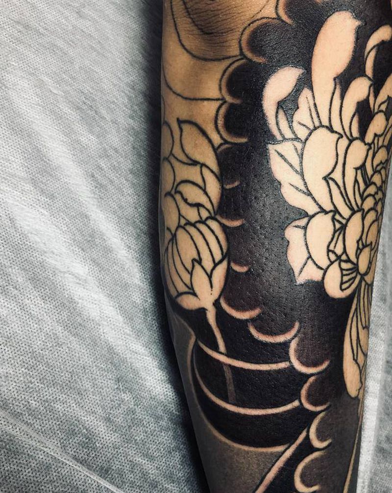 上色（线非本）纹身图片_手部手臂老传统纹身图案