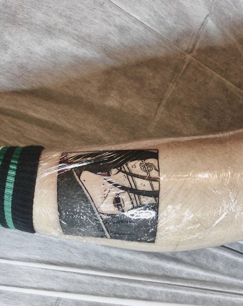 1纹身图片_腿部Old School纹身图案