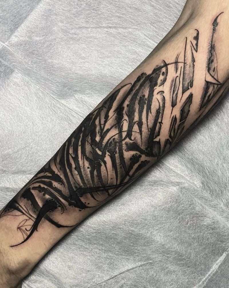 花体字纹身图片_花体字纹身图案