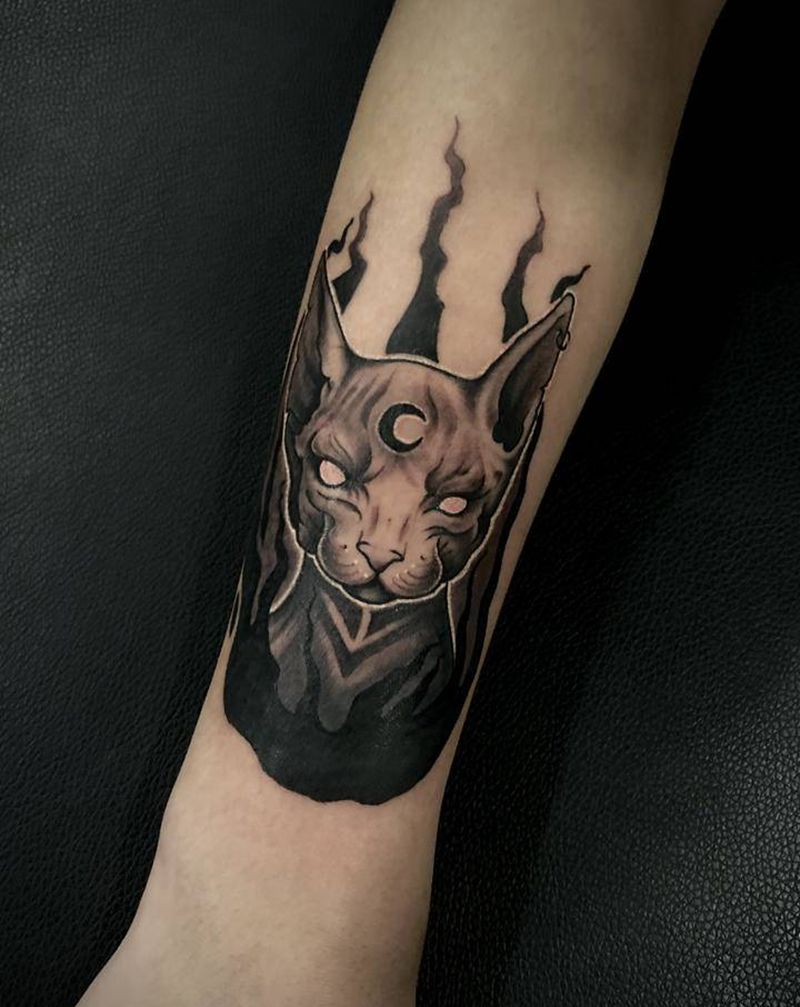 司芬克斯纹身图片_手臂纹身图案