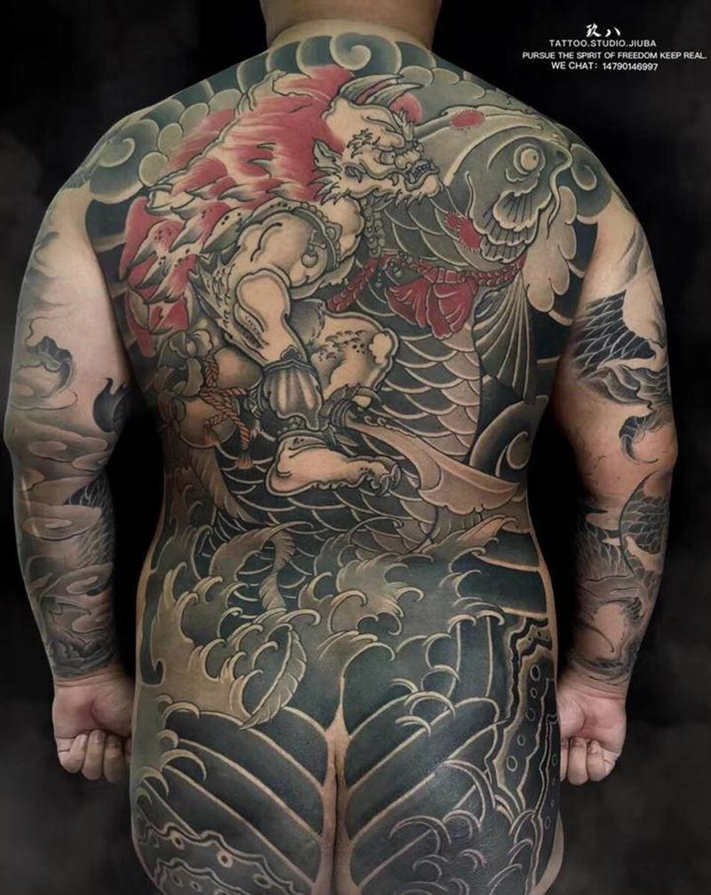 老传统夜叉.纹身图片_背部老传统纹身图案