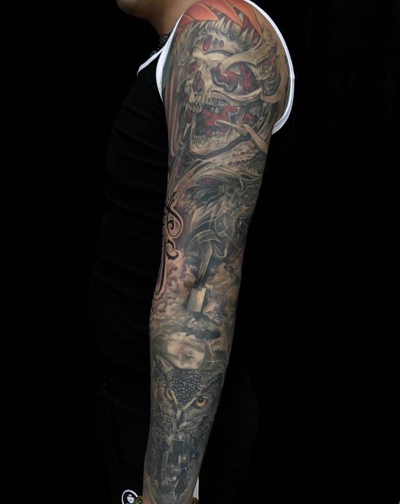 欧美大合集.肖像纹身图片_手臂欧美写实纹身图案