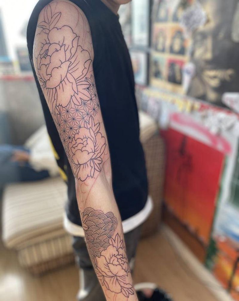 坐等上色纹身图片_手臂老传统新传统纹身图案