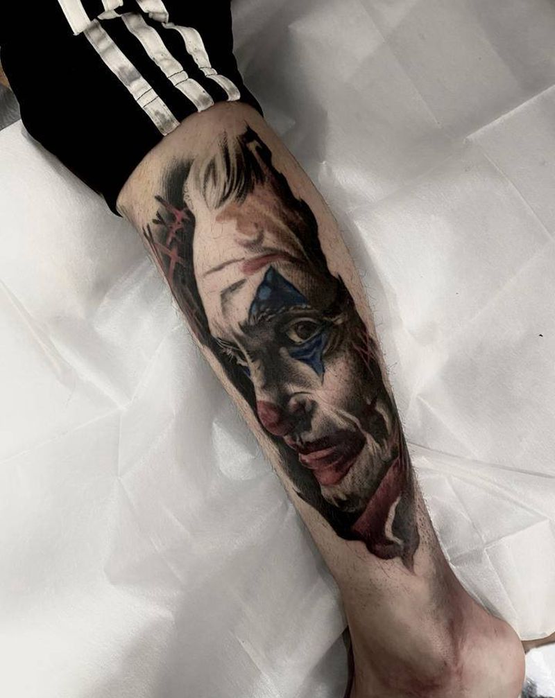 小丑纹身图片_欧美写实纹身图案