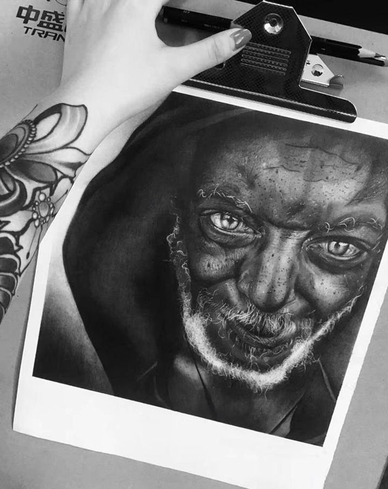 超写实人像纹身图片_欧美写实人像 写实纹身图案