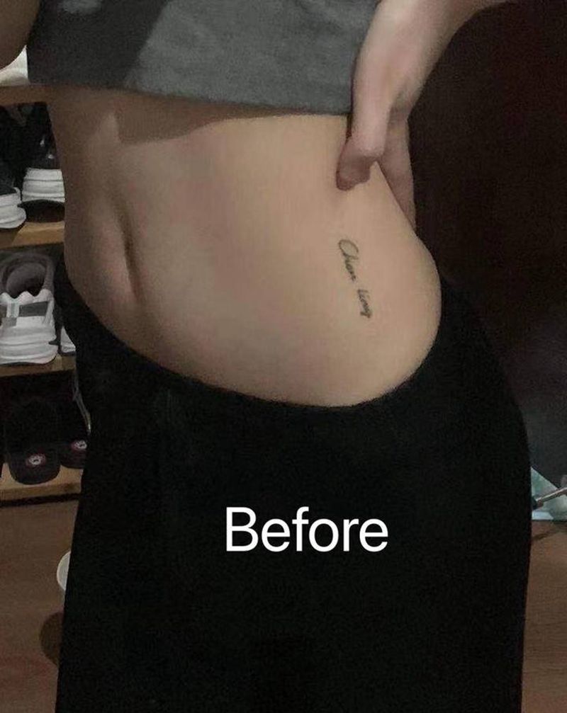 水墨月亮遮盖纹身图片_腰部水墨月亮纹身图案