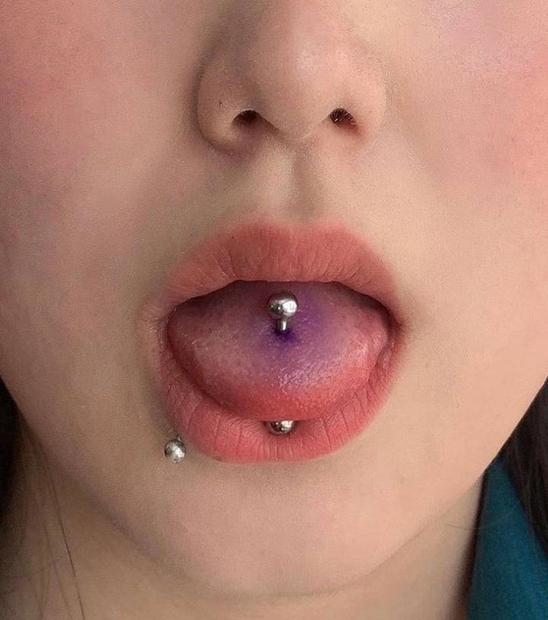 舌钉穿刺纹身图片_舌钉 穿孔纹身图案