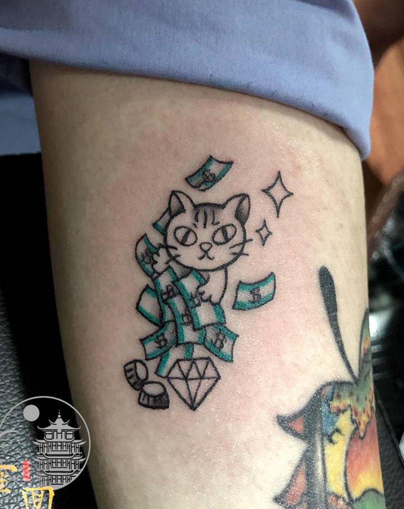 School小猫咪纹身图片_手臂纹身图案