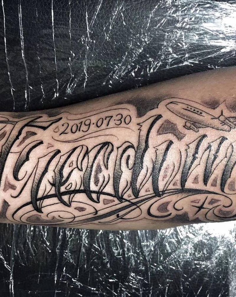 花体字纹身图片_花体字纹身图案