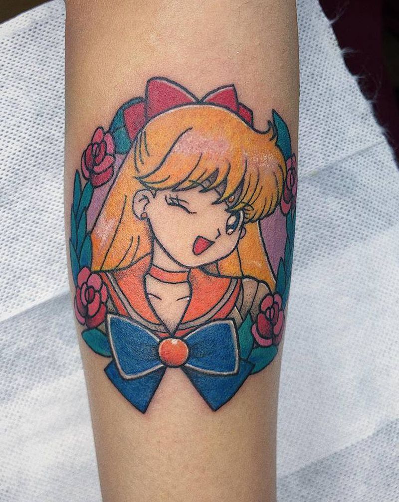 美少女纹身图片_手臂Old School纹身图案