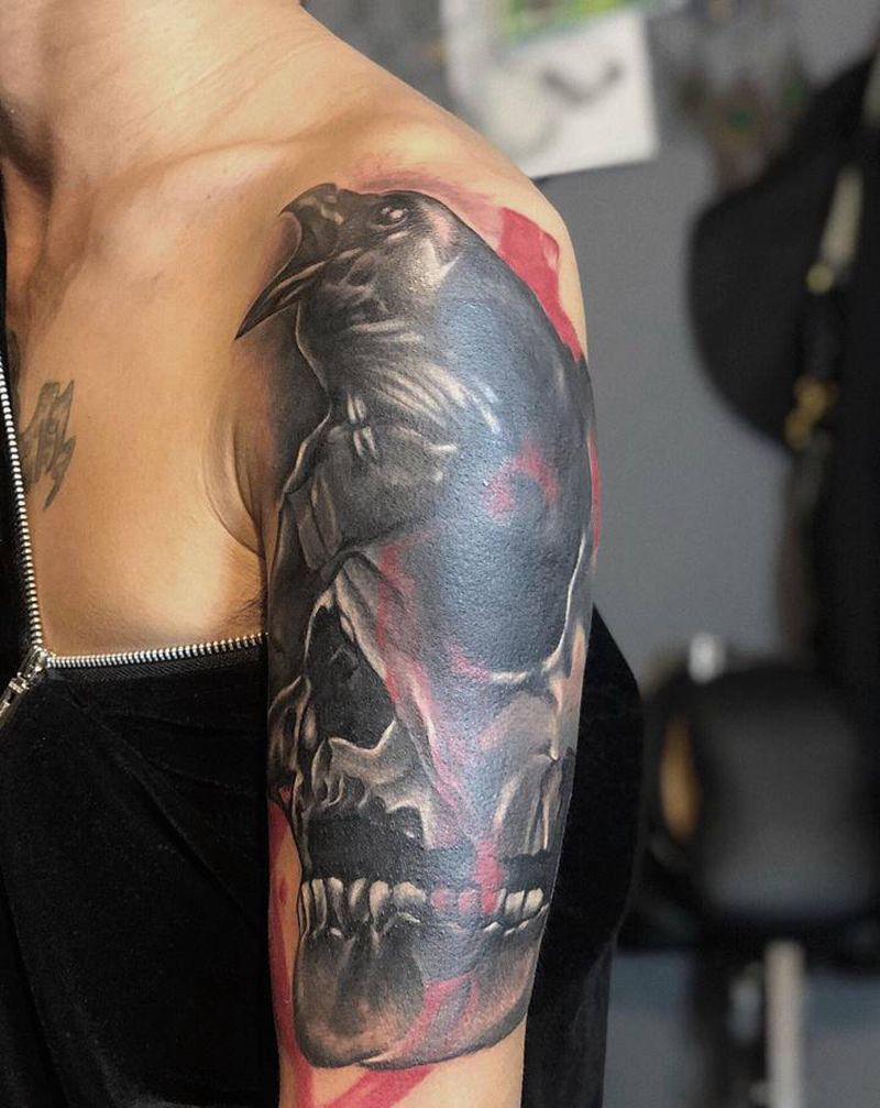 遮盖纹身图片_手臂水墨纹身图案