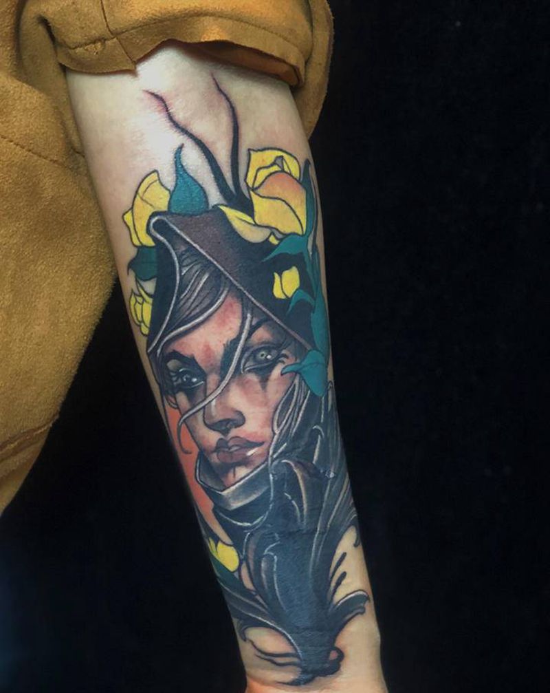 遮盖纹身图片_手臂New School纹身图案