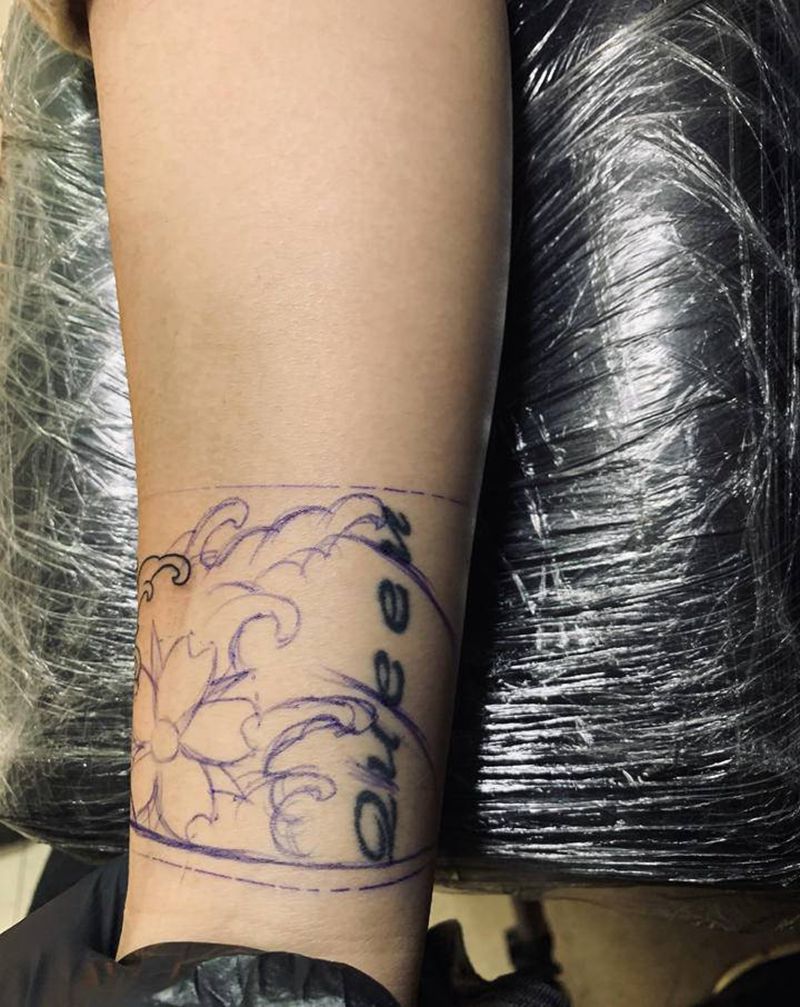 臂环纹身图片_手臂老传统纹身图案