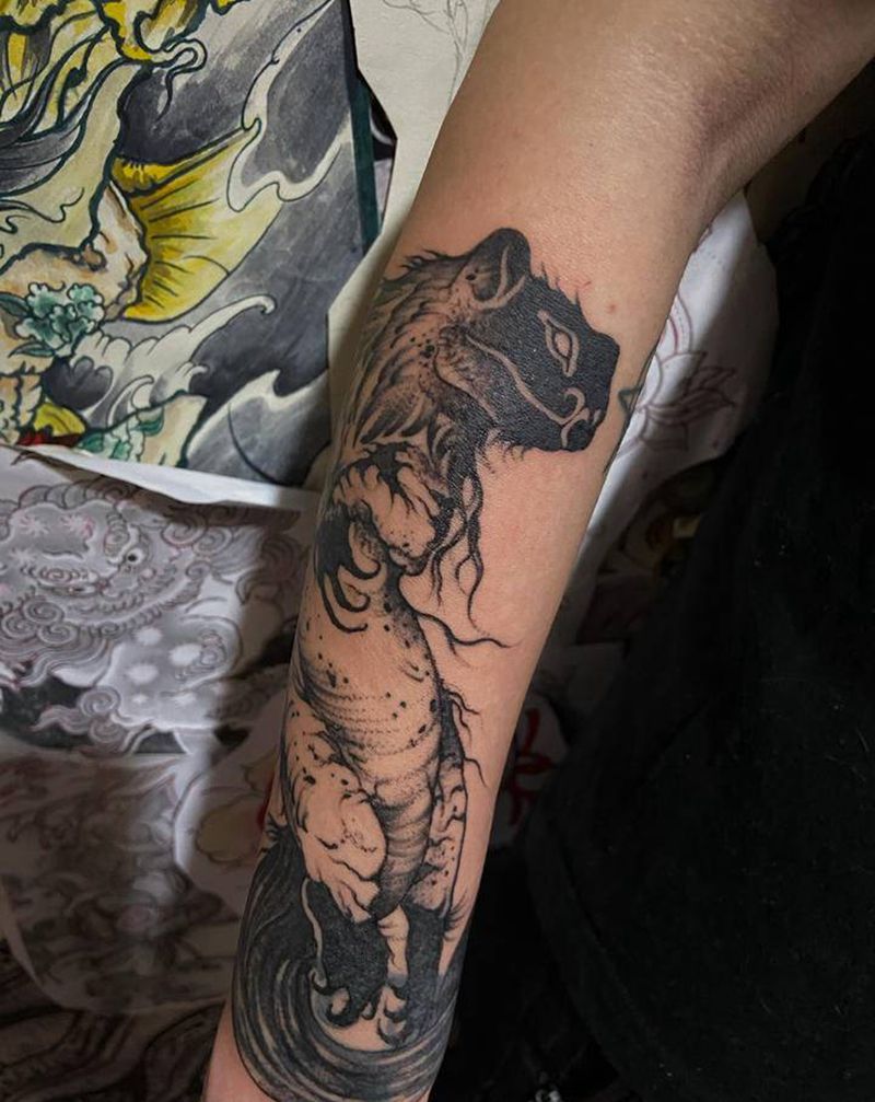 鼬纹身图片_欧美写实纹身图案