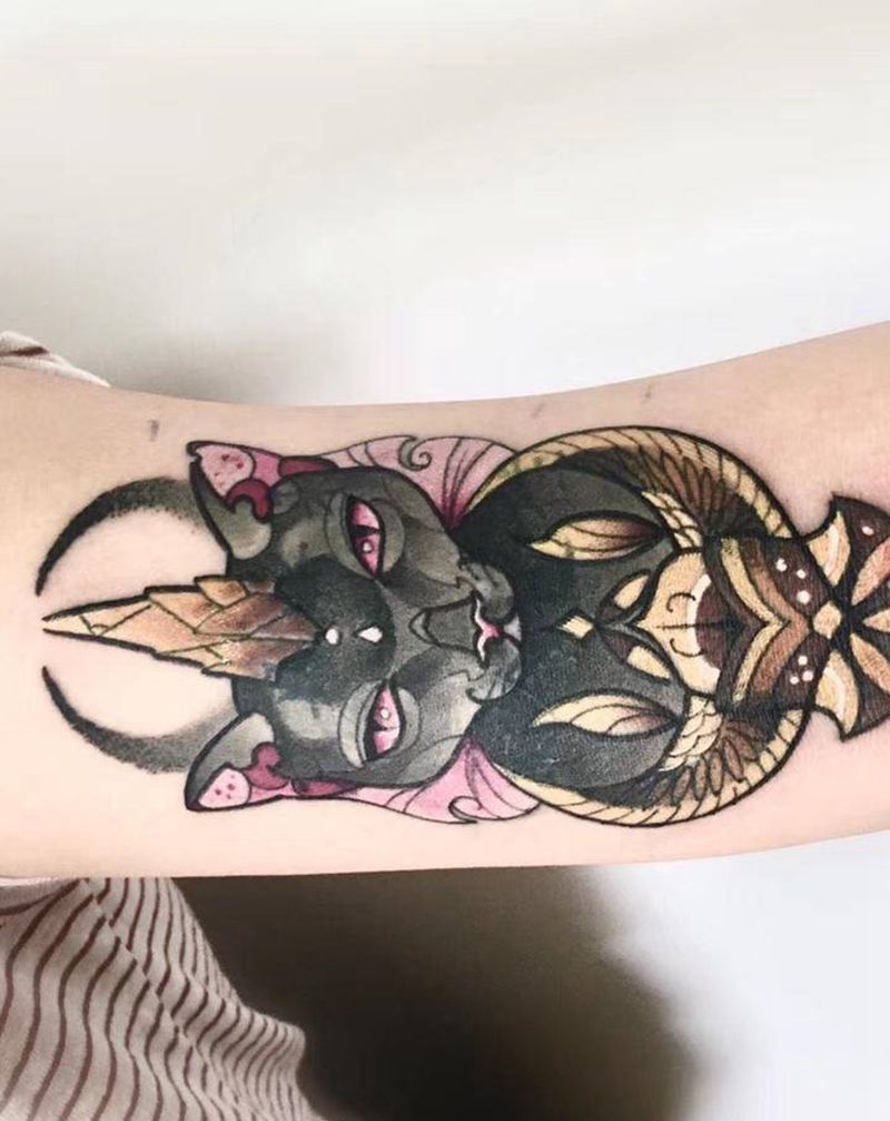 手臂内测遮盖纹身图片_手臂New School纹身图案