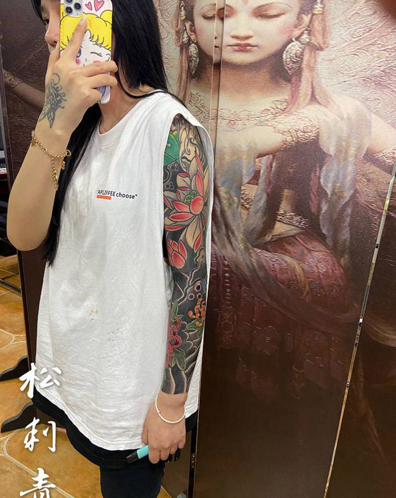 传统花臂纹身图片_老传统纹身图案