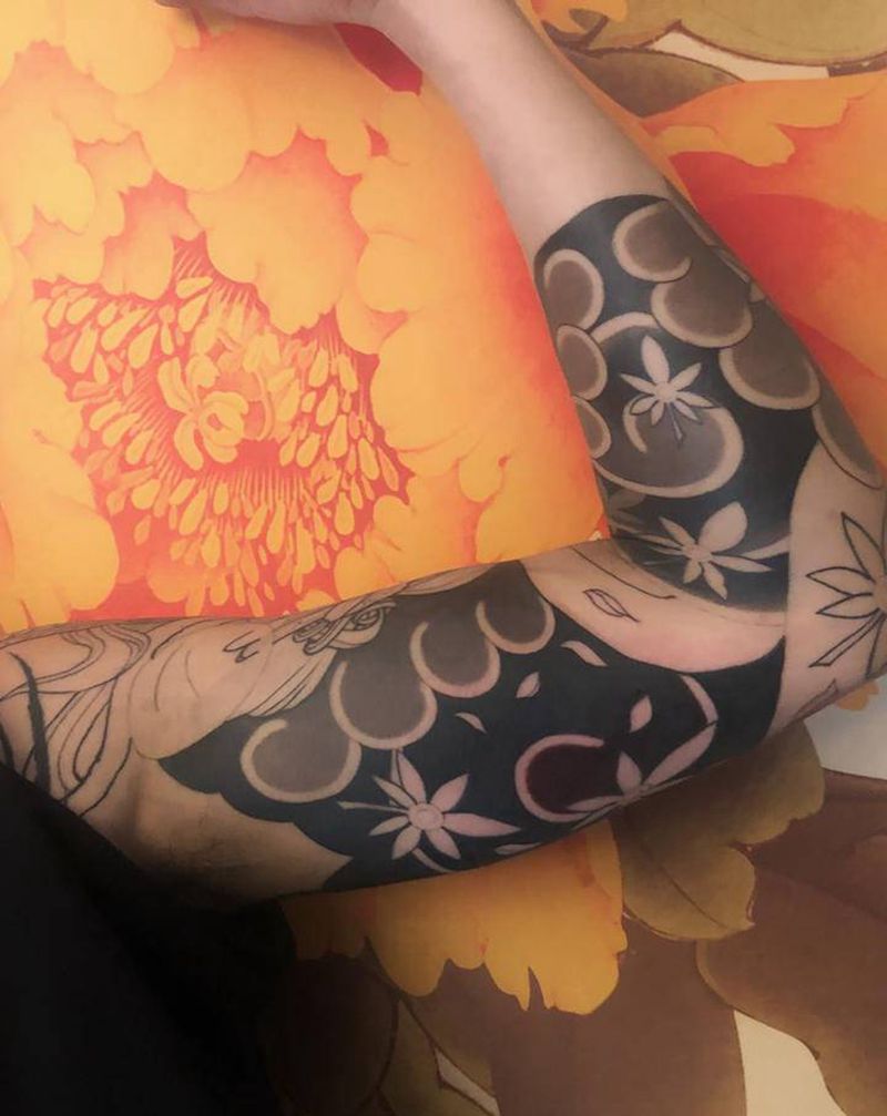 七分臂雷神纹身图片_手臂老传统新传统雷神纹身图案