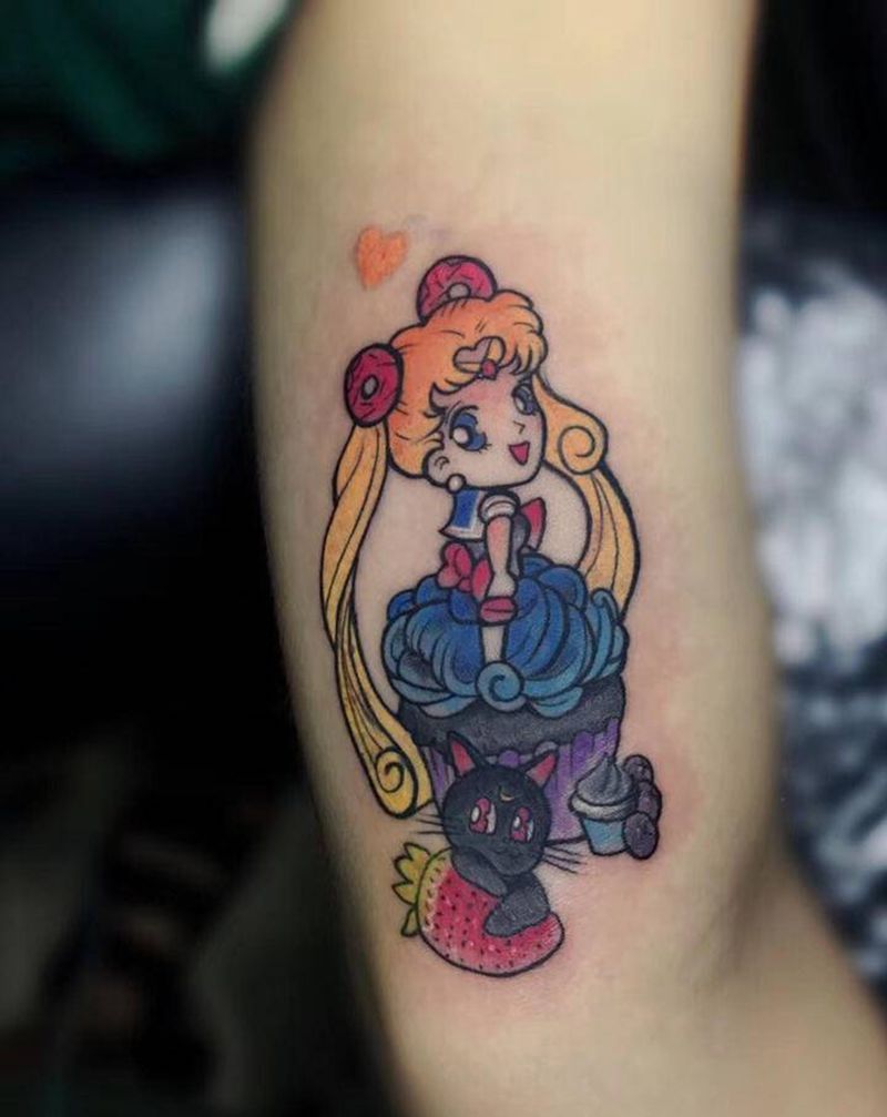 美少女战士纹身图片_手臂New School纹身图案