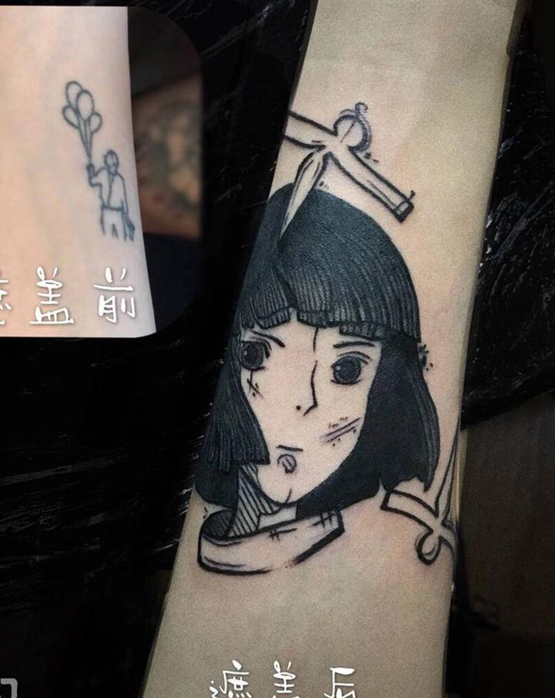 遮盖纹身图片_手臂Old School纹身图案