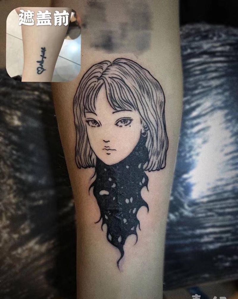 富江遮盖纹身图片_手臂Old School纹身图案