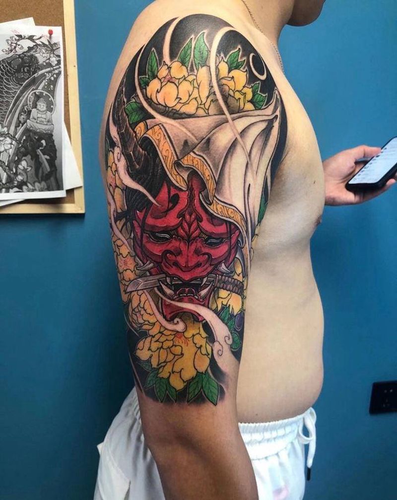 20年9月作品纹身图片_手臂新传统般若纹身图案