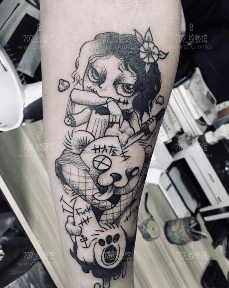 小图纹身图片_手臂New School纹身图案