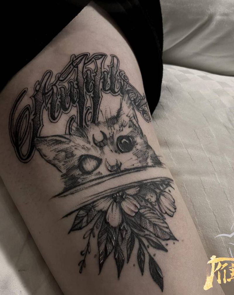 花体字纹身图片_手臂花体字纹身图案