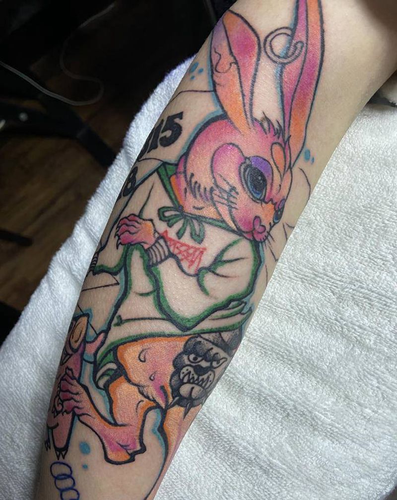 兔子 未完纹身图片_New School纹身图案