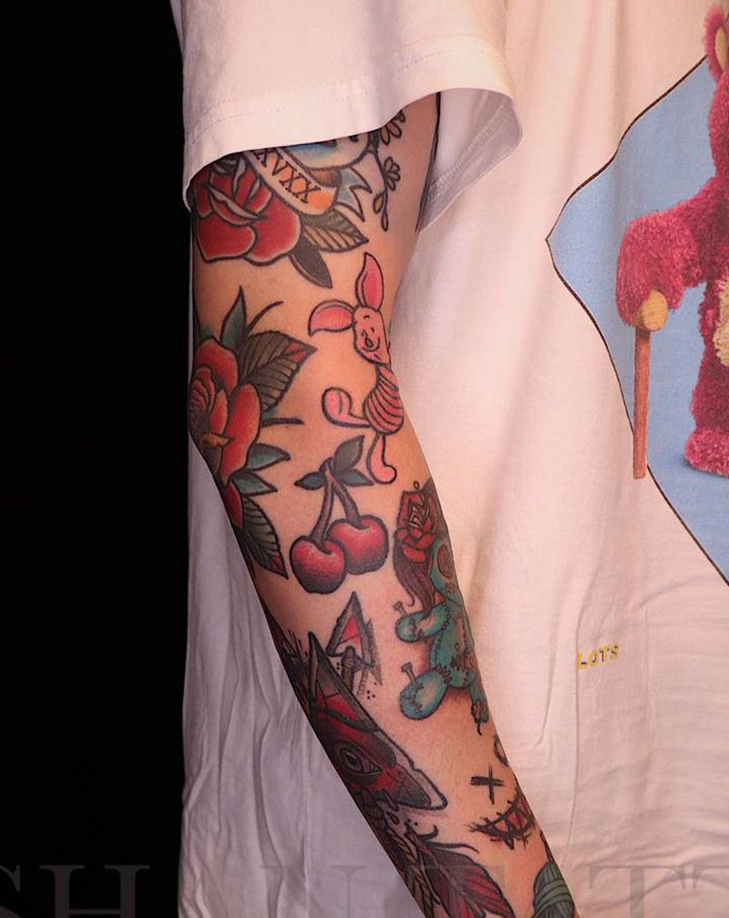 old school花臂纹身图片_手臂Old School纹身图案