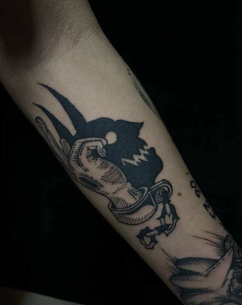 暗黑风格小图纹身图片_New School纹身图案