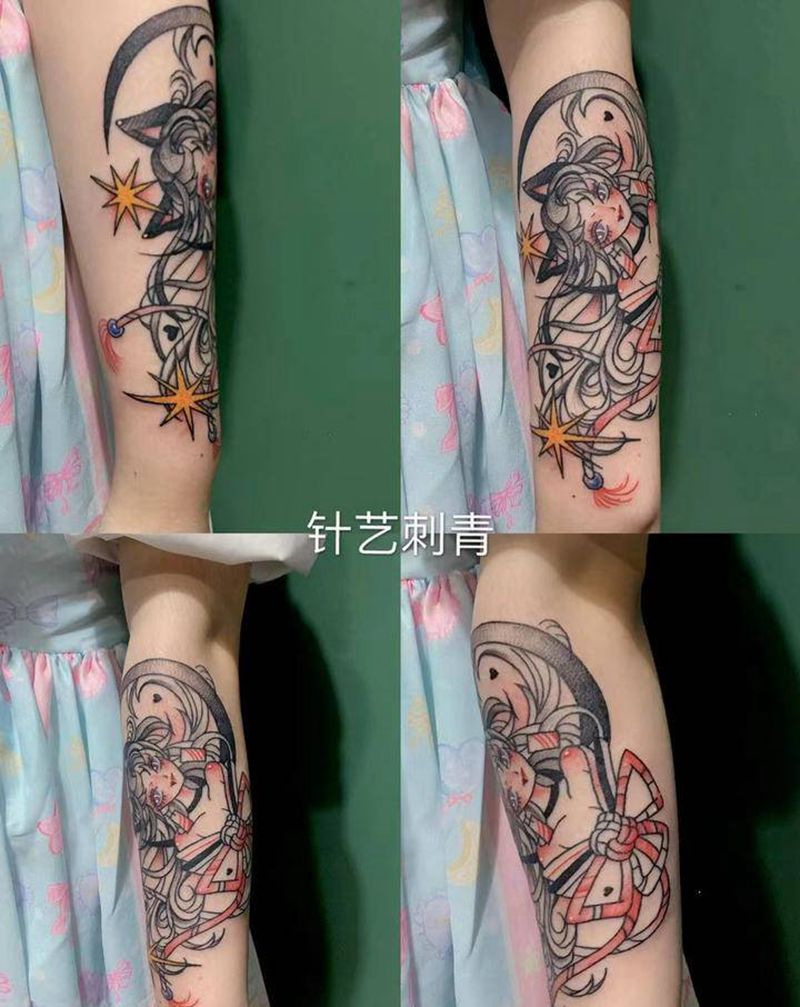 美少女纹身图片_手臂纹身图案