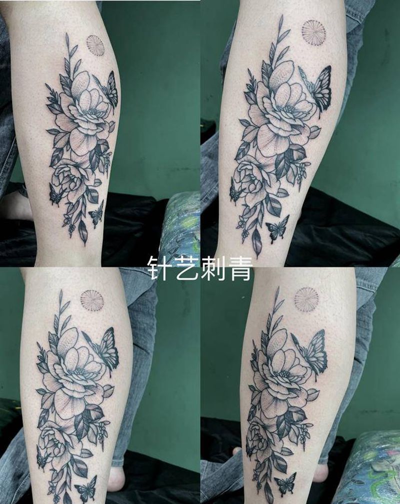素花纹身图片_手臂纹身图案