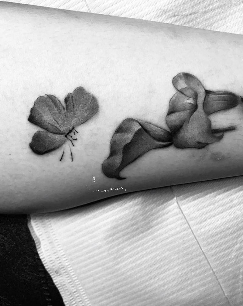 1纹身图片_脚部水彩纹身图案