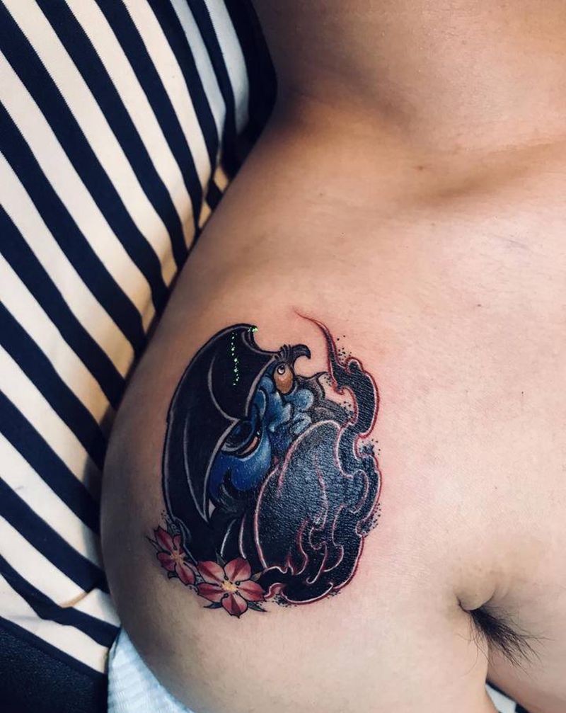 遮盖纹身图片_肩部老传统纹身图案