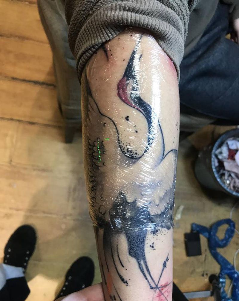 顾客自带的拼接纹身图片_手臂纹身图案