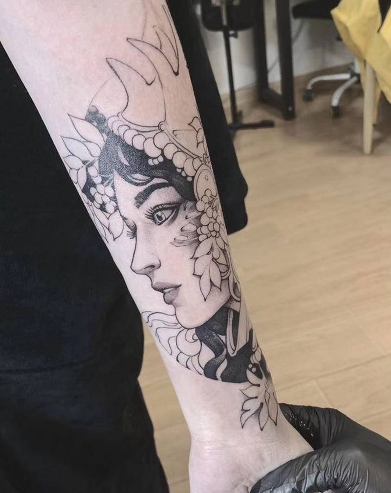 未完成纹身图片_手臂Old SchoolNew School纹身图案