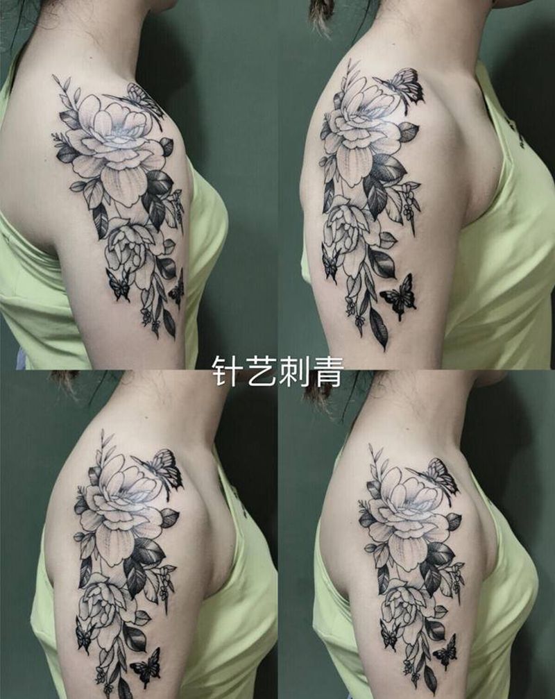 素花纹身图片_手臂纹身图案