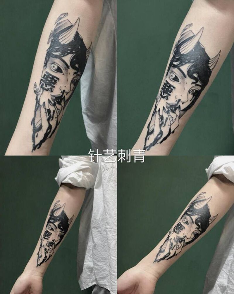 恶纹身图片_手臂纹身图案
