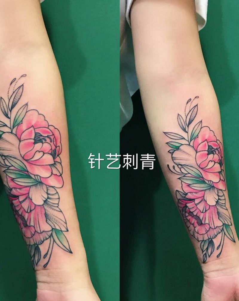 素花纹身图片_手臂纹身图案