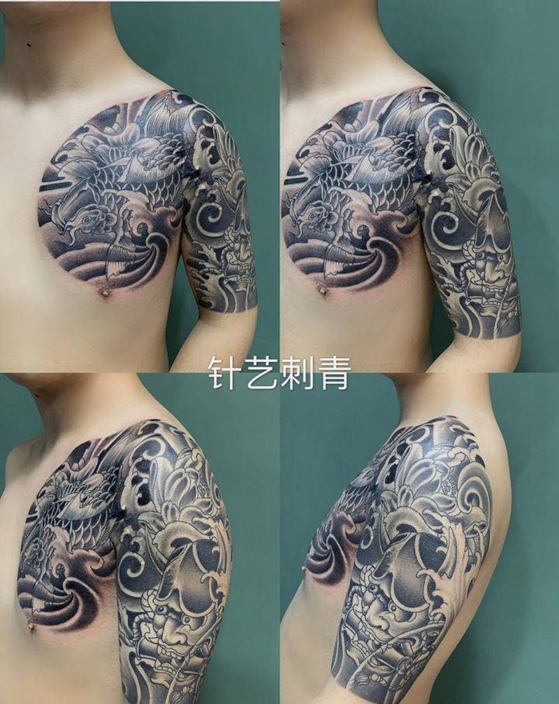 半甲经典佩纹身图片_半甲纹身图案