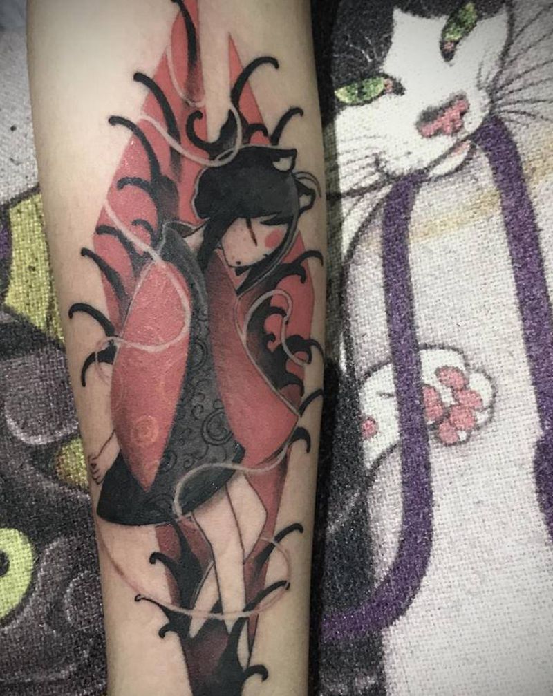 小清新作品纹身图片_手臂图腾水彩纹身图案