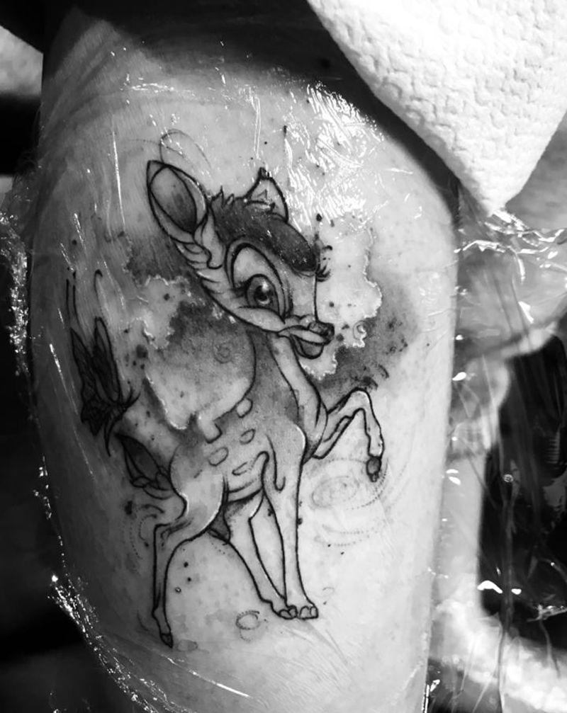 水墨纹身图片_手臂水墨水彩纹身图案