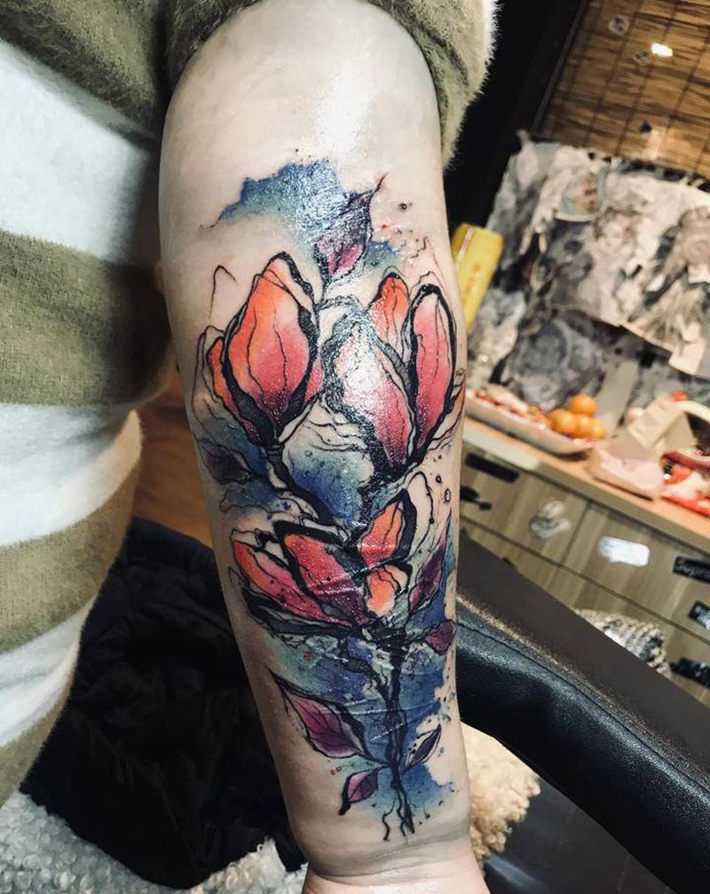 遮盖疤痕纹身图片_水墨纹身图案