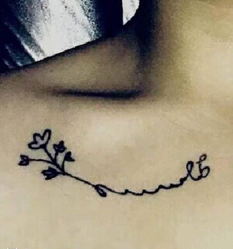 素花原创遮盖纹身图片_胸部纹身图案