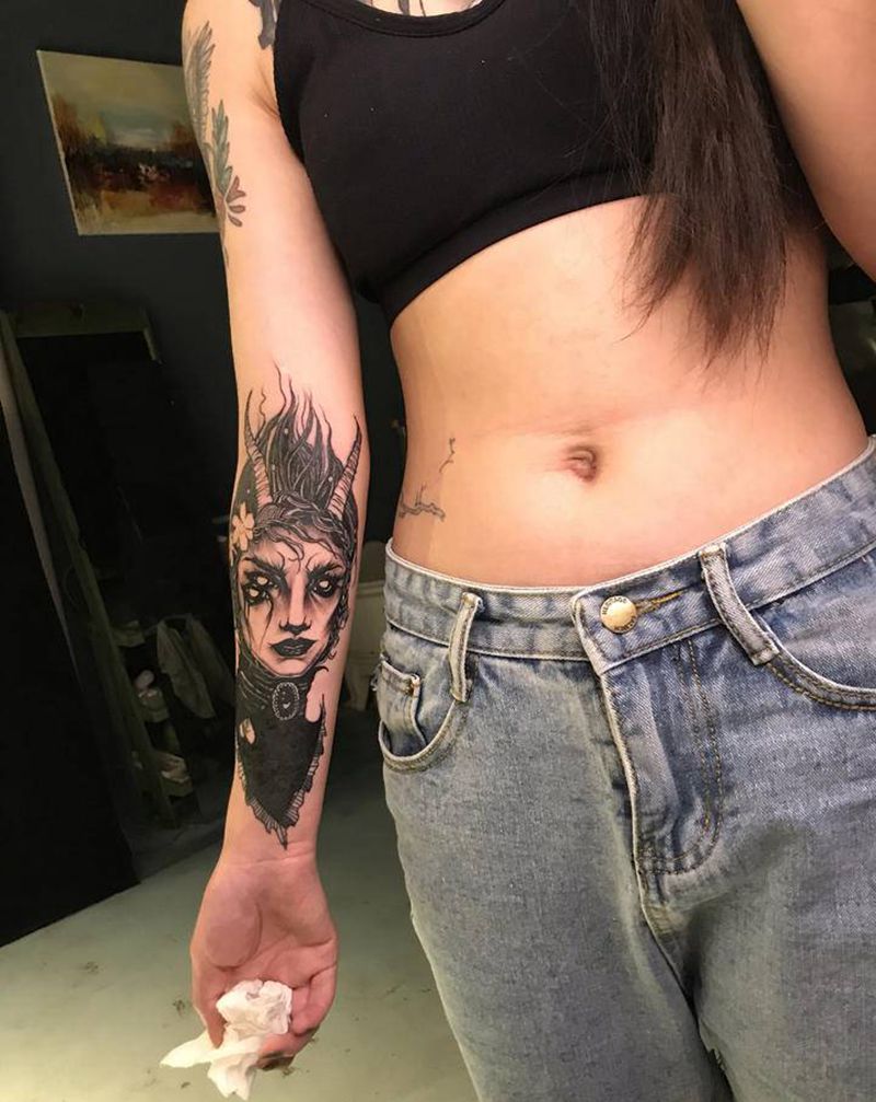 暗黑系纹身图片_手臂纹身图案