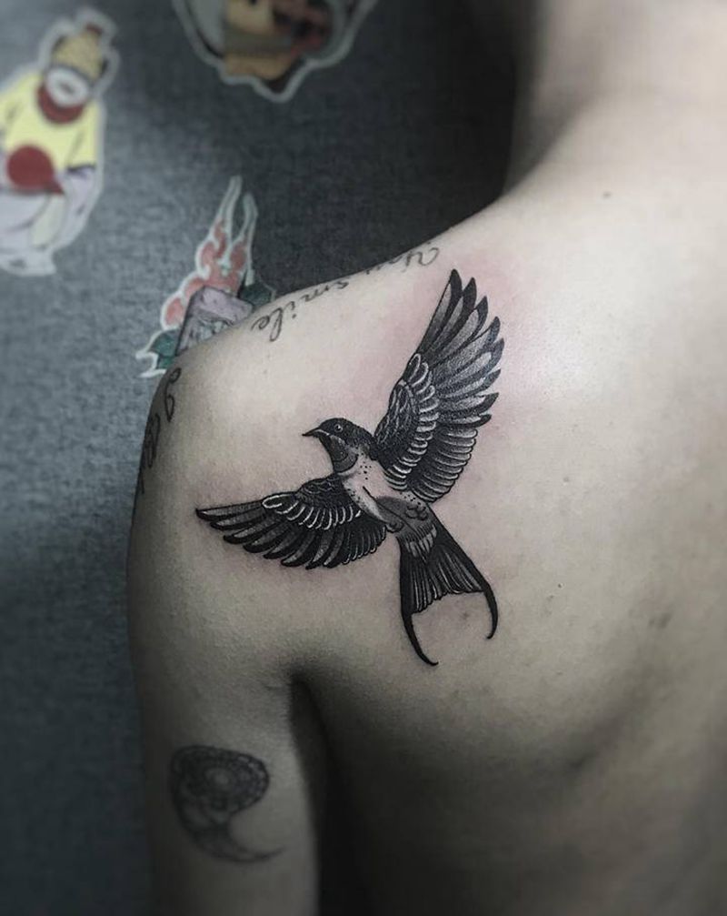 欧美拼接花臂，纹身图片_肩部手臂Old SchoolNew School纹身图案