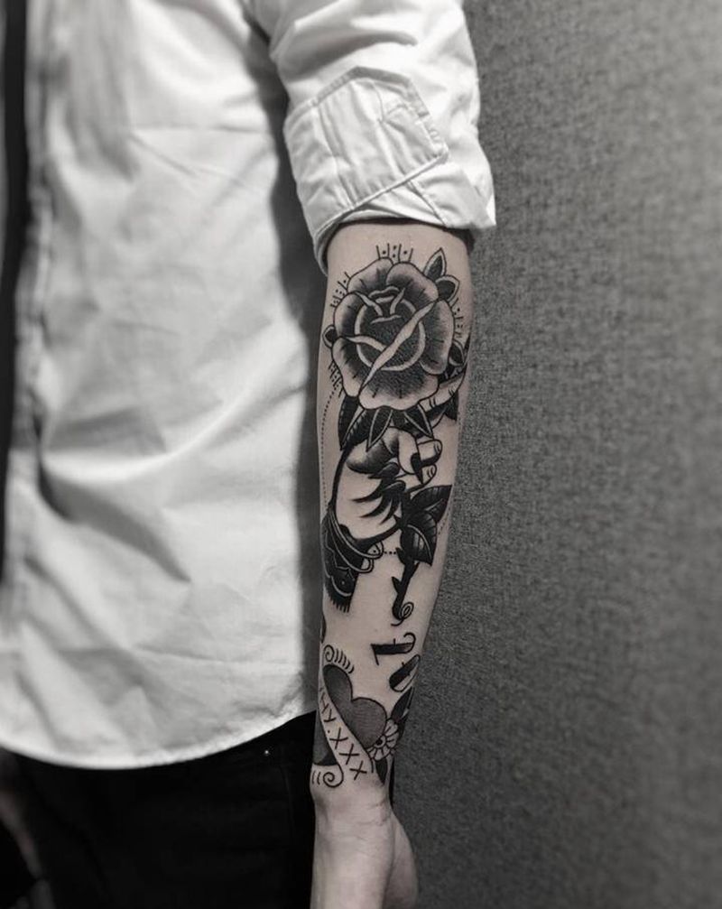 old school花臂纹身图片_手臂Old School纹身图案